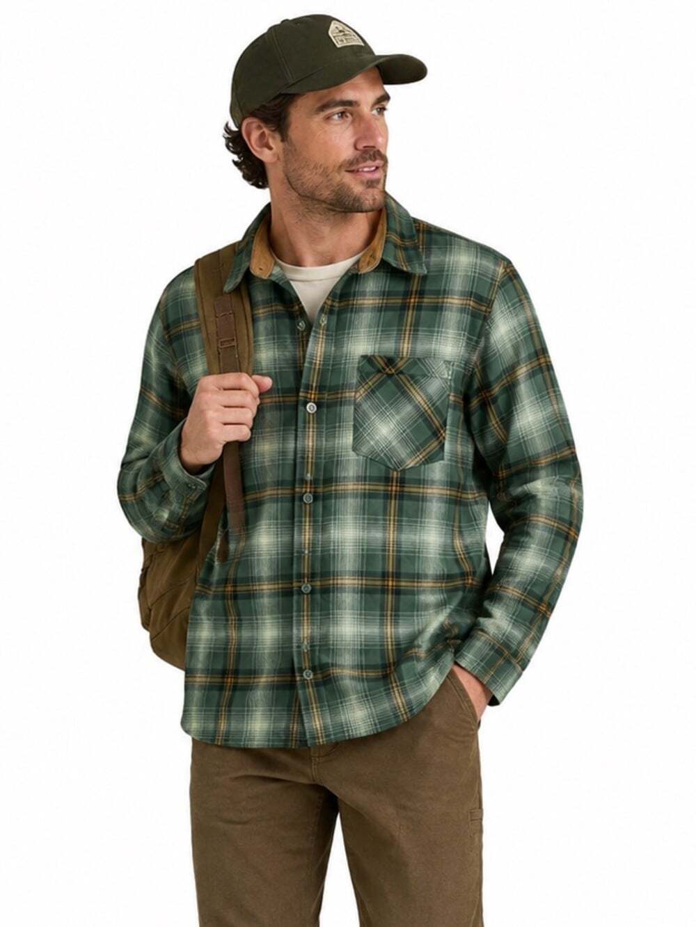 Free Assembly Green Plaid Shirt Heritage Workwear Outdoors Eclectic Grandpa Fall